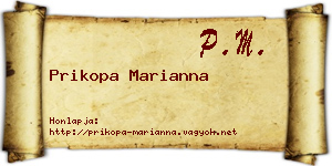 Prikopa Marianna névjegykártya